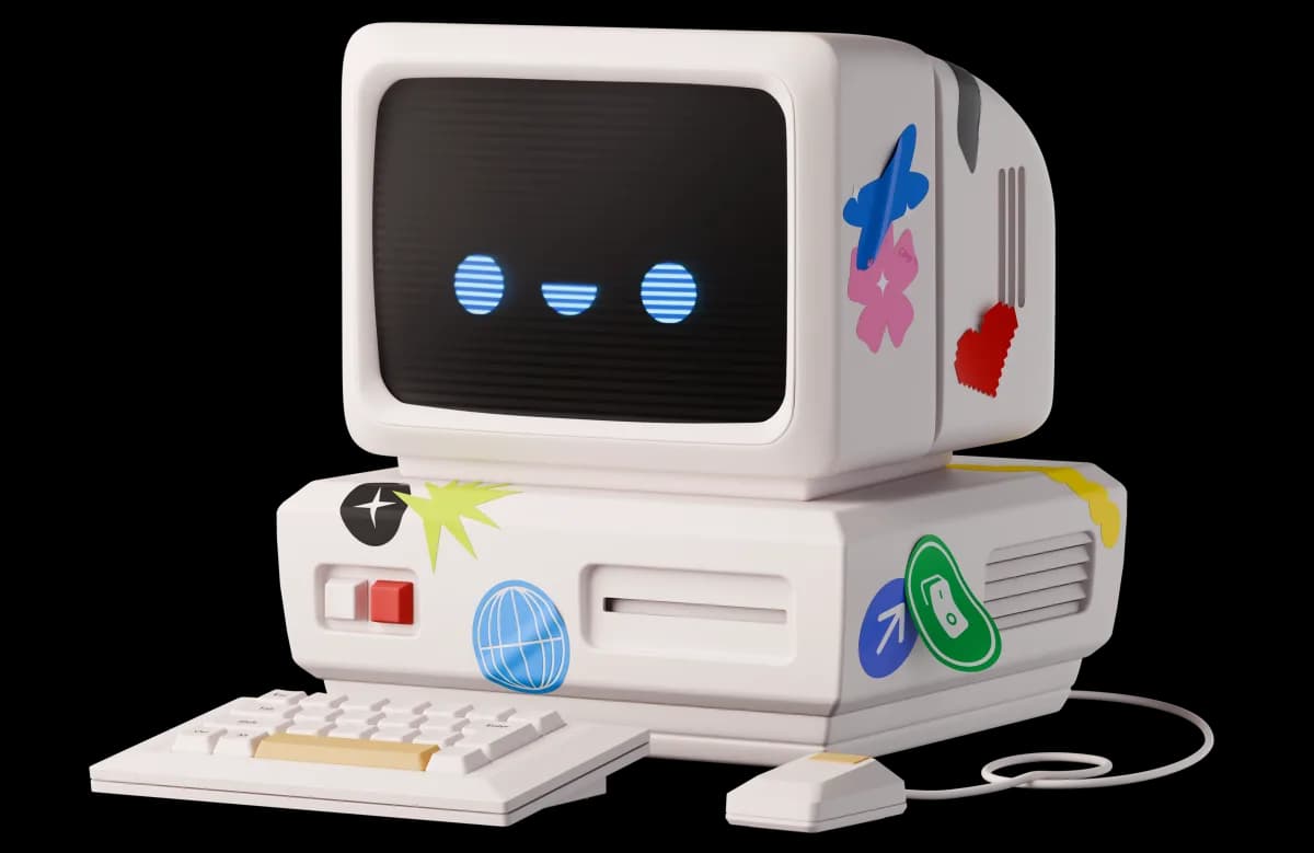 Retro computer illustration